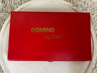 Vintage Cardinal Industries Dominoes Game Set with Vinyl Case Red