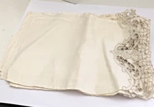 Antique FANCY REGAL SILVERWARE PLACEMENT LINENS EIGHT IN LOT FANCY EDGING