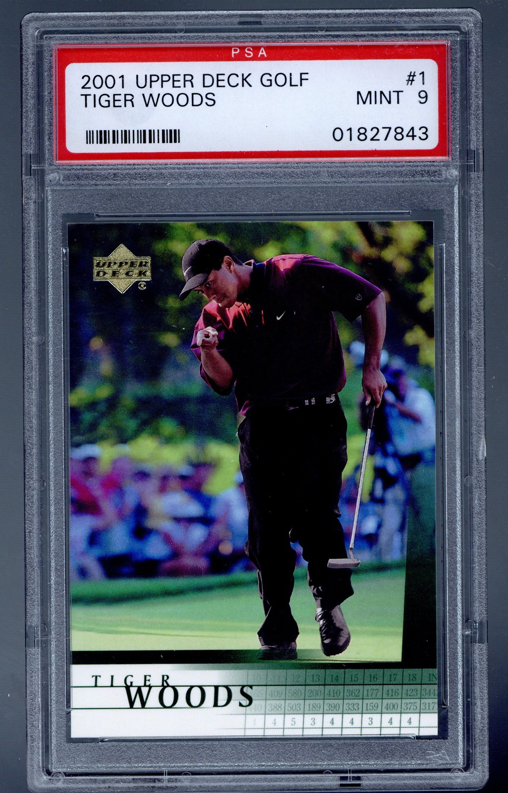 2001 Upper Deck #1 Tiger Woods ROOKIE RC PSA 9