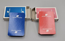 Vintage United Airlines Playing Cards, 2 Decks, Blue & Red Both Have all Cards