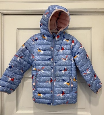 Joules- Girls Size 6  Light Blue - Right  As Rain Padded Packable  Jacket