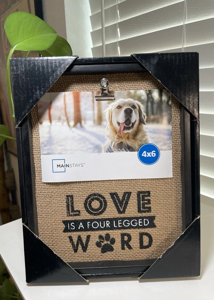 Marco de fotos Mainstays Love is a Four Legged Word Arpillera 4" x 6" - Nuevo Foto 2 de 3