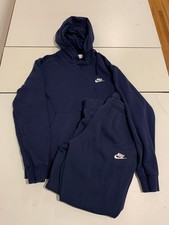Nike Sweatsuit Medium Small Navy Fleece Joggers Hoodie Athletic Retro Y2K Sports