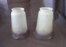 ancienne paire de tulipe en pate de verre art déco Muller Degué Schneider