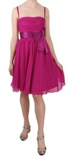 Dolce & Gabbana Fuchsia Pink Bow Silk Sleeveless Women's Dress Authentic