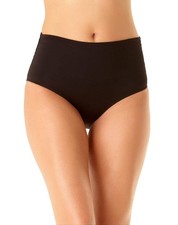 Anne Cole Womens High Waist to Fold Over Shirred Bikini Bottom MYMB36001 Black M
