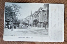 Postcard Station Road Colwyn Bay RP Llandudno area 1906 cancel