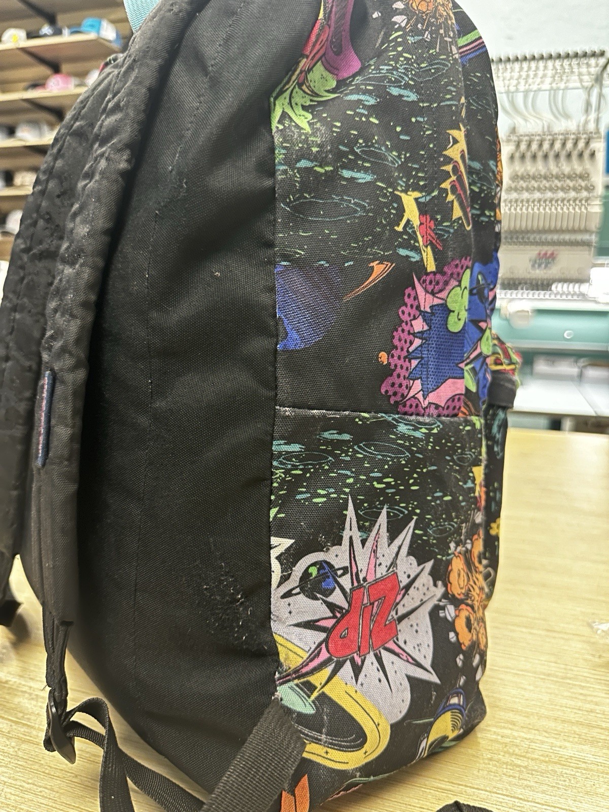 Jansport Super break Custom 1 of 1 Hand Colored UFO/Comic Backpack image 7