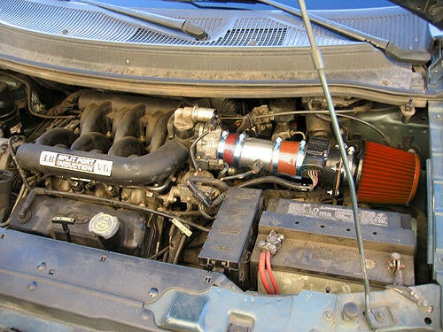 Sistema de admisión de aire Ram corta RW ROJO + filtro Ford Windstar 1996-1998 3,8 L V6 Foto 2 de 2