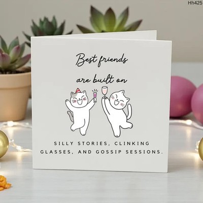 Lustige Geburtstagskarte Beste Freundin - süße Katze Freundschaftskarte für Sie - Bestie Geburtstag