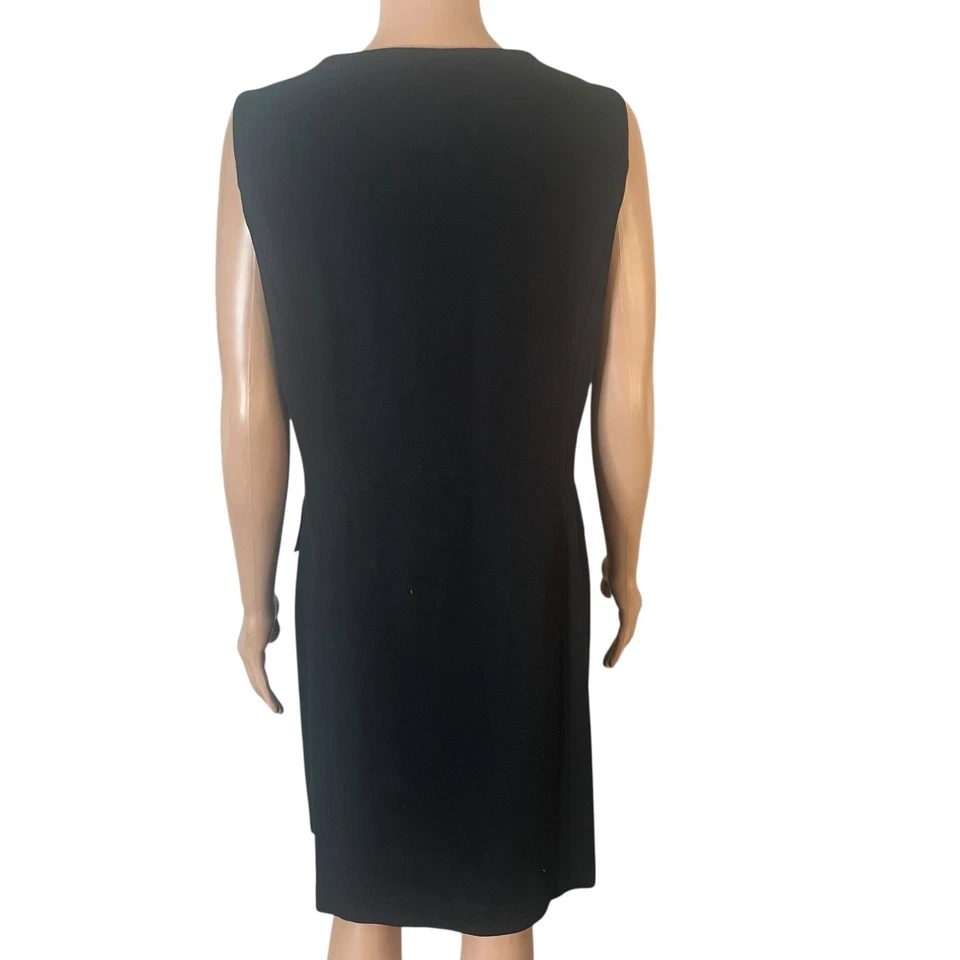 Worthington 100% Wool Sleeveless Dress 10 Black Double Breasted Career Sheath  - Image 2 of 4