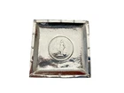 Antique Chinese Export silver plate dish with 1909 British Trade Dollar coin