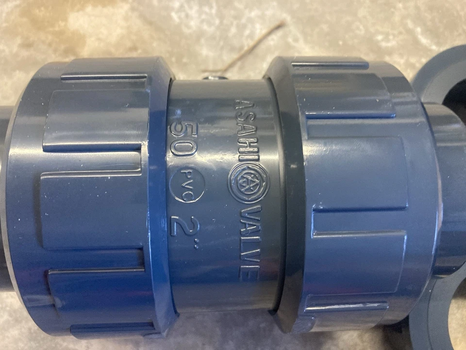 2” Asahi Ball Check Valve FKM PVC Slip/threaded - Image 3 of 4