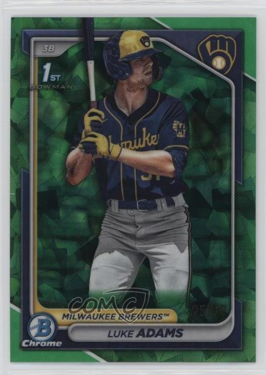 2024 Bowman Sapphire Edition Chrome Prospects Green /99 Luke Adams #BCP-50 11qd