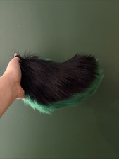 Black And Green Furry Nub Tail