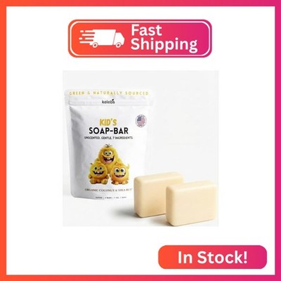 KELEBS Unscented Kids Soap Bar 2-Pack   Organic & Gentle Trio Oil Body Wash for