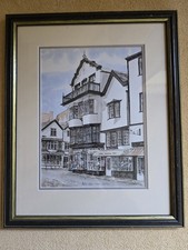 Signierter limitierter Druck von Exeter-Mols Kaffeehaus gerahmt