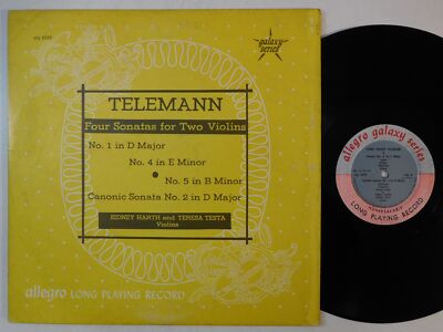 classical SIDNEY HARTH TERESA TESTA Telemann 4 sonatas For 2 Violins ALLEGRO LP