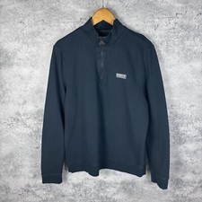 Men s Barbour 1/4 Zip Sweatshirt Blue Cotton ...
