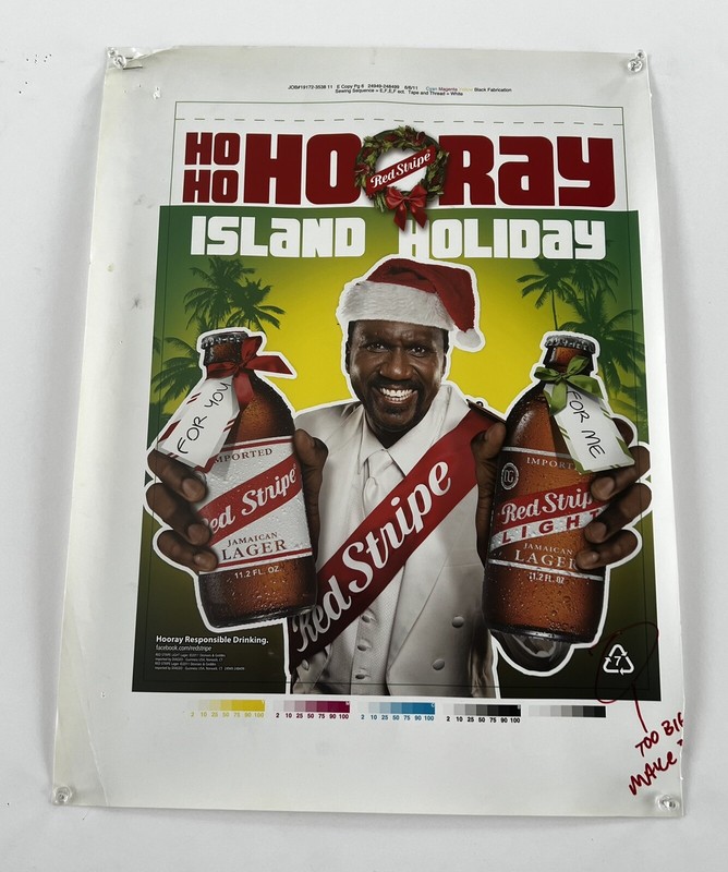 Red Stripe Beer Christmas  Advertising Poster !!!!!