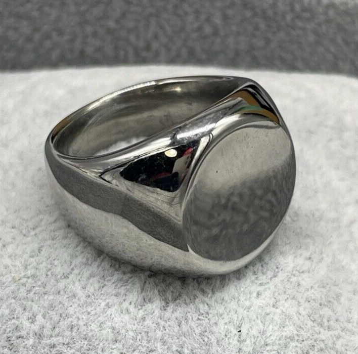 ANELLO COLOR ARGENTO ROTONDO PERSONALIZZABILE IN ACCIAIO INOSSIDABILE UOMO DONNA - Immagine 4 di 4