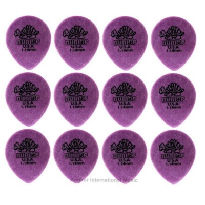 12 Picks Dunlop Tortex Tear Drop Purple Picks 1.14 mm Guitar Picks ...