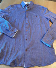 TED BAKER PLUM LS BUTTON UP FLIP CUFF SHIRT MENS SZ 3 M 