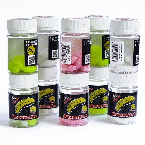 Cebos de larva de silicona de trucha Soft Lures originales FL Mokhnatka 1,8 pulgadas monocol - Imagen 3 de 51