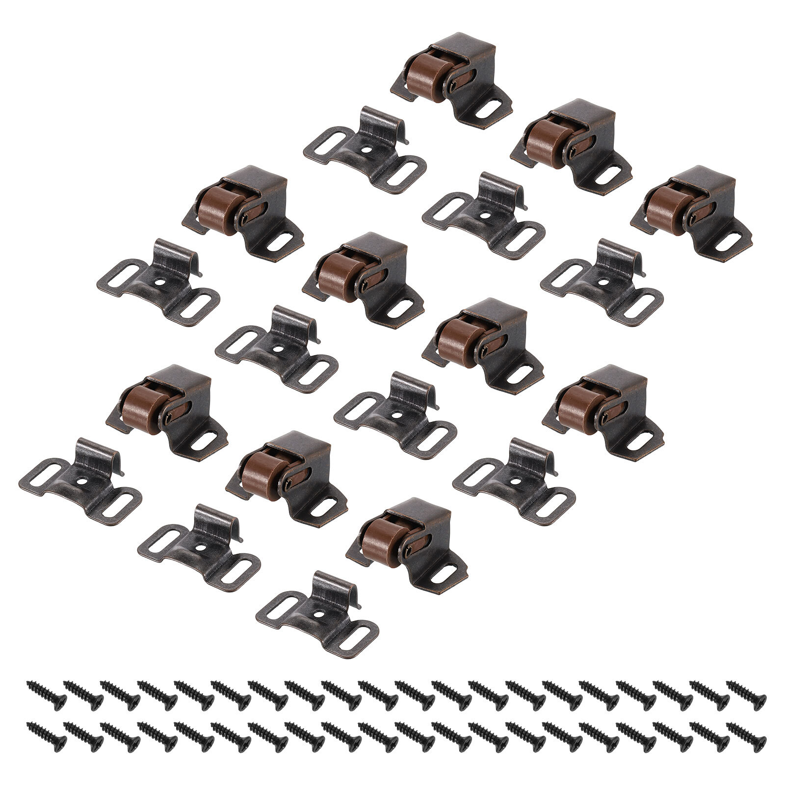 10 Pcs Cabinet Door Catch, Latch Lock Metal for Cupboard Kitchen, Red Bronze