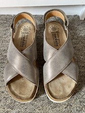 MEPHISTO MOBILS Comfort Healed Walking Sandals Dark Taupe, Size 6 EUR 39