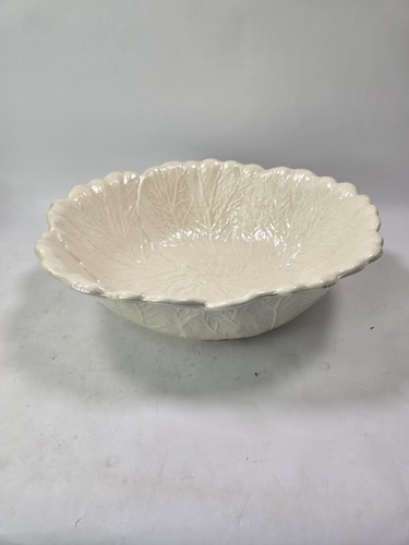 Set of 4 Ceramic White Cabbage Lettuce Leaf Bowl Pearlescent Iridescent. USA. - Picture 14 of 24