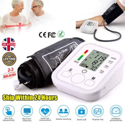 2023 Digital Automatic Blood Pressure Monitor Upper Arm Large Cuff Heart Rate.
