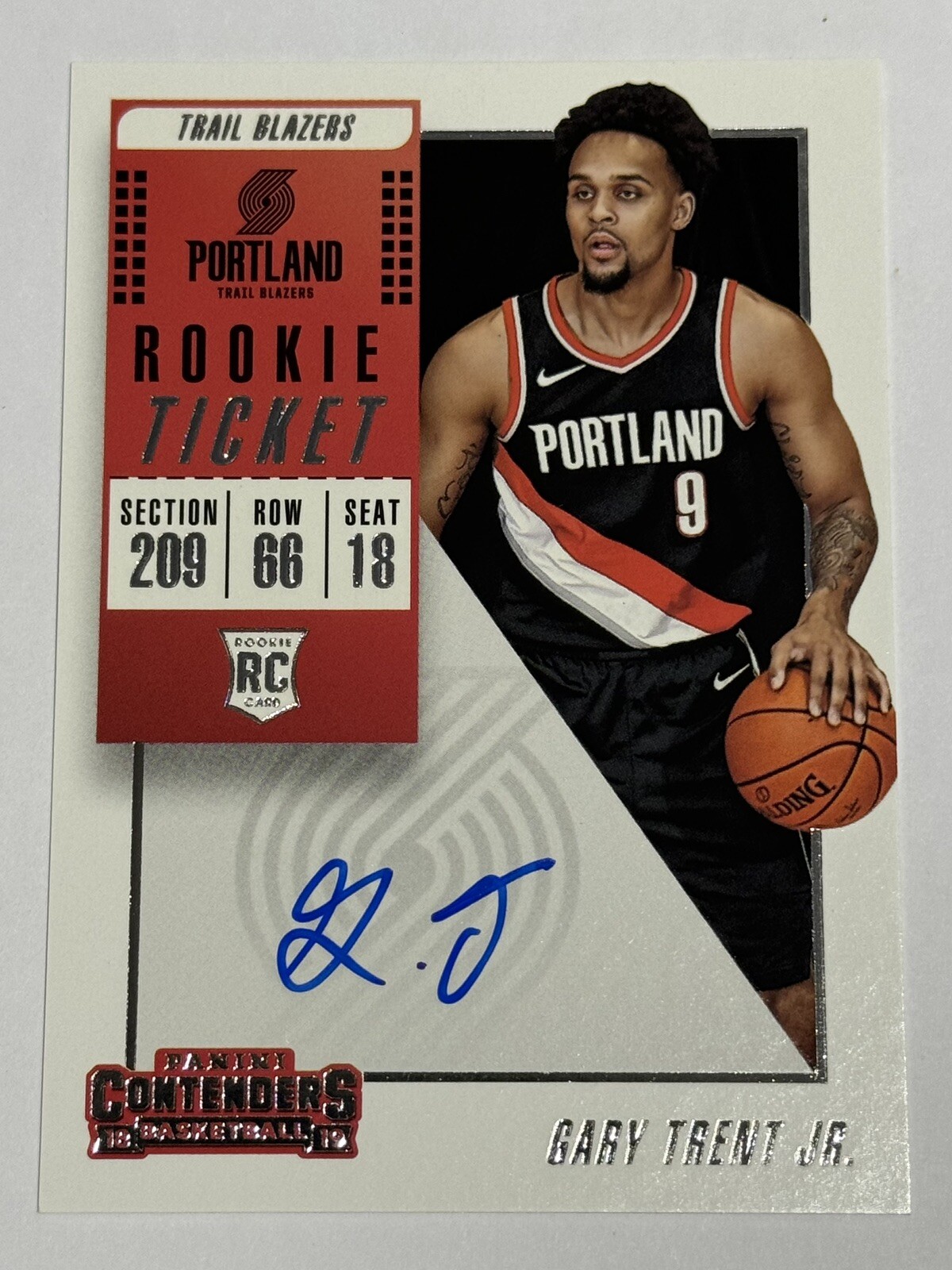 2018-19 Crown Royale Gary Trent Jr. Red Auto Rc #CR-GTJ (xxx/99