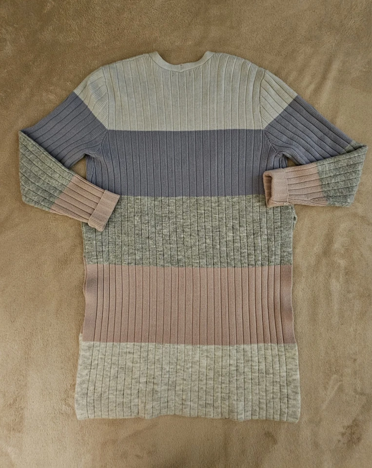 Cárdigan largo Verve ami suéter acanalado aberturas laterales delanteras abiertas para mujer talla M Foto 4 de 4