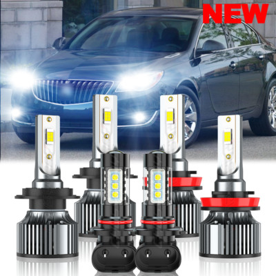 Combo H7 H11 9145 6x LED Headlight Bulbs high Low Beam Fog Light Kit 6000K White