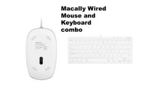 Macally SLIMKEYC Ultraslim US English Wired USB Keyboard  Mouse Combo WHITE