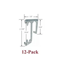 1" Single Slat CLEAR VALANCE CLIPS for Horizontal Wood or Mini Blinds (12-Pack)