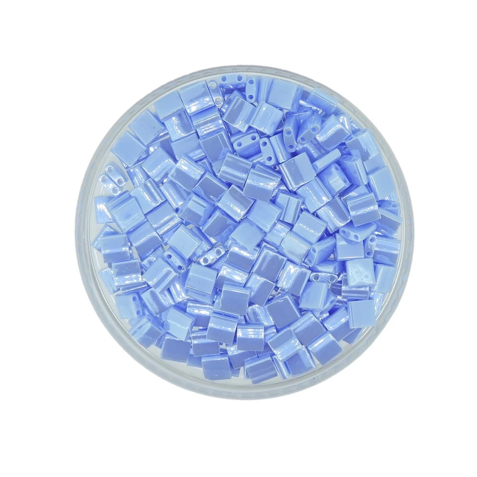 Miyuki Tila 2-Hole Square Beads 5mm Opaque Light Periwinkle Luster MBTL-446 - Image 3 of 4