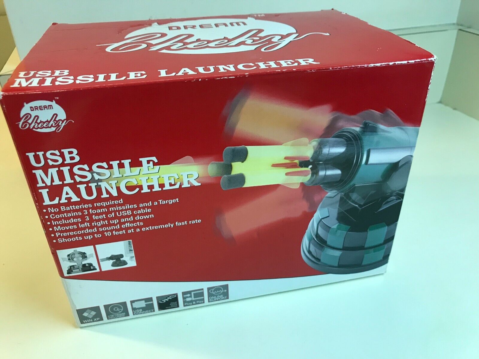 Open Box - USB Missile Launcher by Dream Cheeky Model 782 Complete Fast 10 Feet 