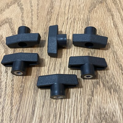 Lot of 6 ~ 2.0  T-Handle Clamping Knob 1/4-20 Threaded Insert, KN4C  T5 21