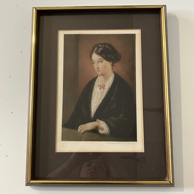 Augustus Leopold Egg Antique Framed Print Victorian Woman Florence Nightingale