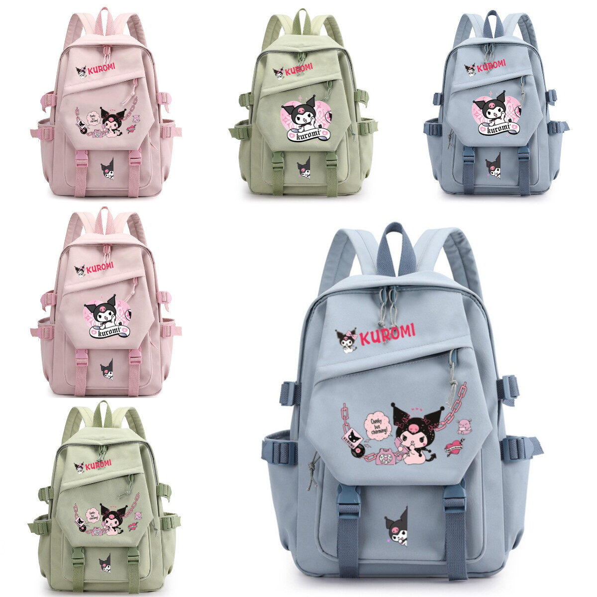 2024 New Kuromi Backpack Kids School College Student Laptop Bag Travel  Rucksack