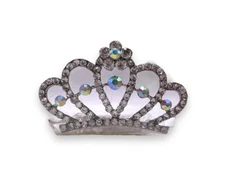 Crystal Crown Princess Tiara Hair Comb Dance / Doll Accessory Rhinestones New 