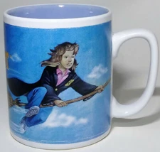 Harry Potter Coffee Mug Ginny Weasley Flying on Broom Ceramic Tea Cup 10 fl oz