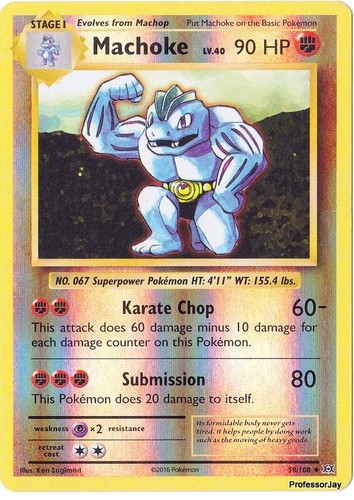 MACHOKE 58/108 Reverse Holo XY Evolutions 2016 Pokemon Card, Near