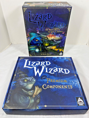 Kickstarter Lizard Wizard Board Game deluxe box  (playmats, metal coins) NEW!
