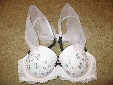 VICTORIA'S SECRET FASHION SHOW DREAM ANGELS PURPLE LACE BLING LINED DEMI BRA NWT