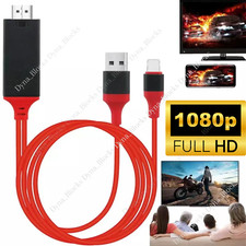 HDMI Mirroring AV Cable Phone to TV HDTV Adapter 1080P for iPhone 13 12 11 XR 8