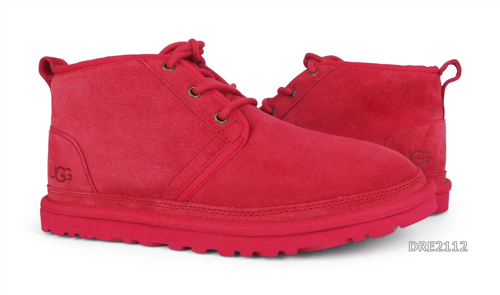 UGG Neumel Samba Red Suede Fur Shoes Mens Size 10 -NEW-