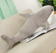 Gray Giant Shark Fish 24 Inch Stuffed Animal Plush Toys Toddler Doll Kids Gifts